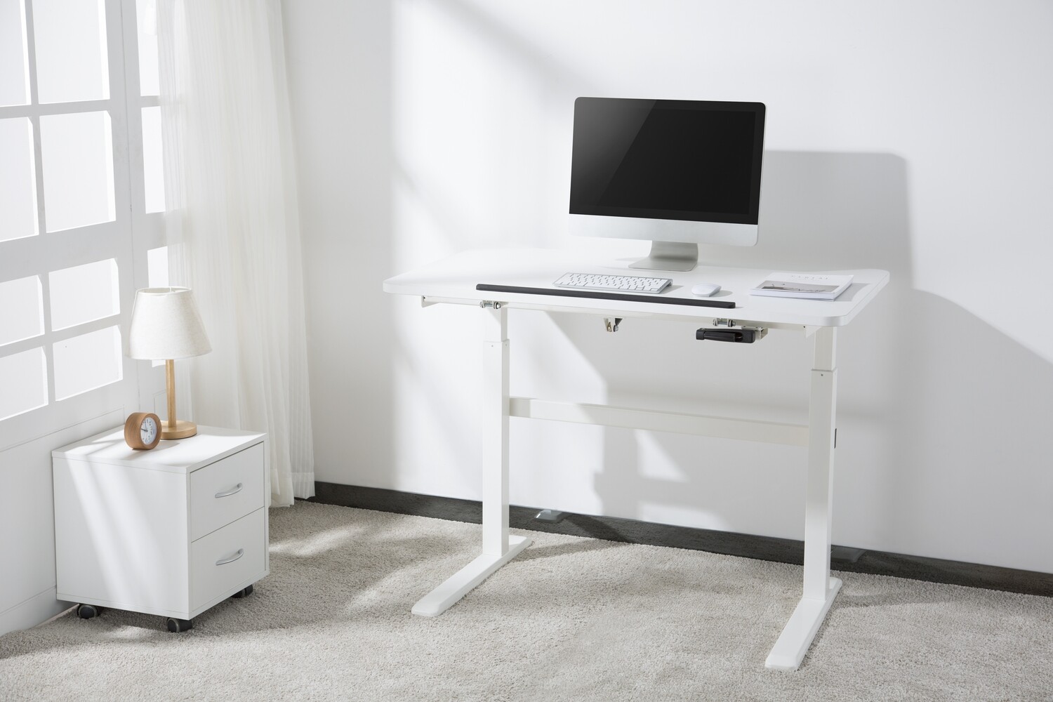 ERGOMATE Manual Sit & Stand Desk (1200x750mm) with Tiltable Option - Work from Home Solution