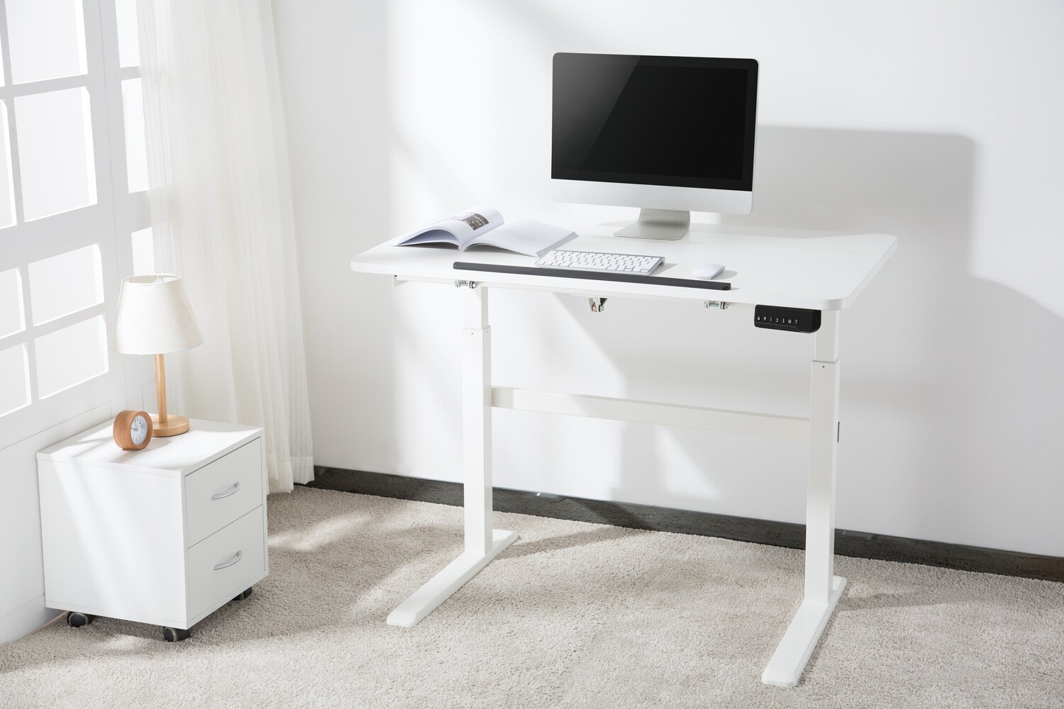 ERGOMATE Electric Motorized Sit & Stand Desk (1200x750mm) with Tiltable Option - Work from Home Solution