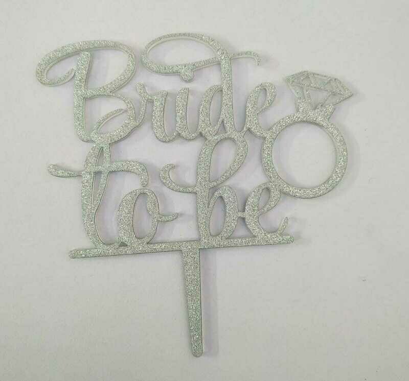 Bride To Be Silver Cake Topper