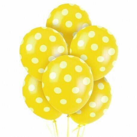 Yellow Polka Balloons (Pack of 20)