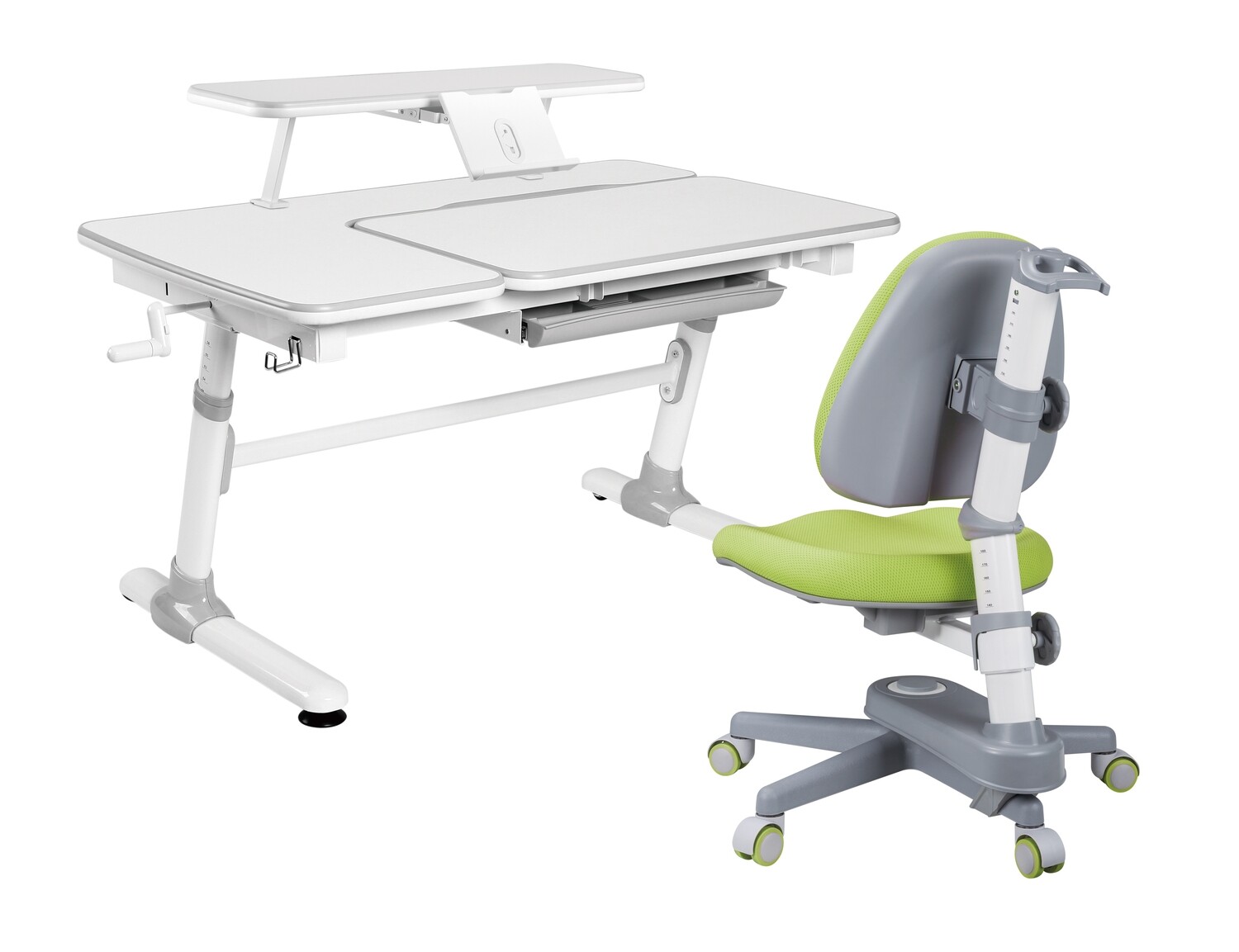 KIDOMATE Ergonomic Study Table with book shelf and Chair for Kids/Students (Age : 3 +) - Grey color table