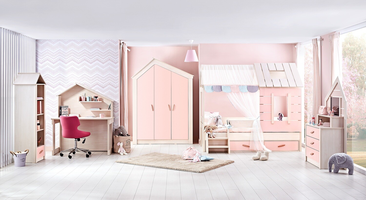 Pink House Kids Room Set