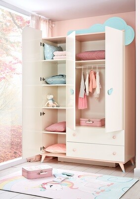 Unicorn 3 Door Wardrobe for Girls Bedroom