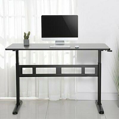 LUMI Manual Sit &amp; Stand Desk (1400x700mm) Complete, Color: Black