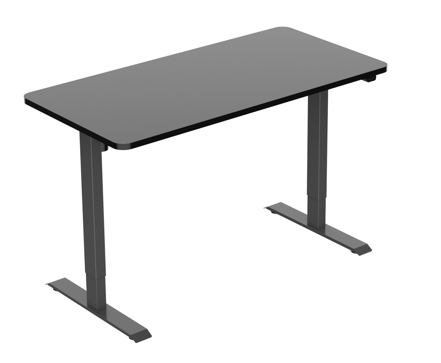 ERGOMATE Sit Stand Desk Height and Width Adjustable Frame Reverse Column, Single Motor with Basic Controller - Black