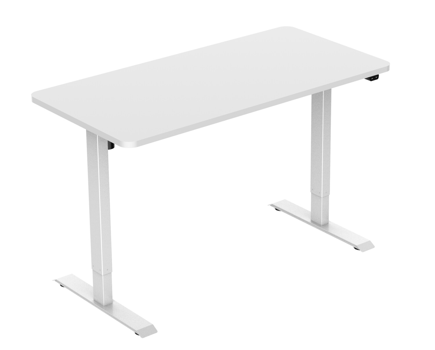 ERGOMATE Sit Stand Desk Height and Width Adjustable Frame Reverse Column, Single Motor with Basic Controller - White