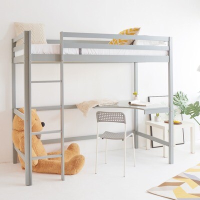 Brighton Loft Bed with Study Table - Grey