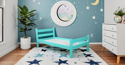KIDOMATE Cosmos Solidwood Single Bed for Kids - Green
