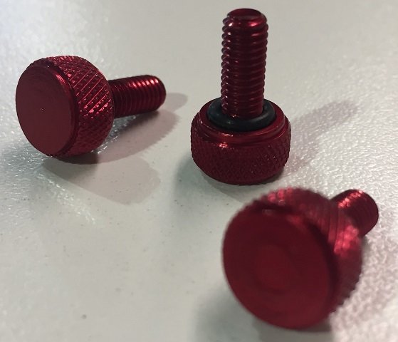 Anodized Aluminum Bead Lock Screws Assorted, Select Color: Red