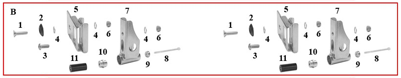 6) DR Nut M 8 low self-locking
