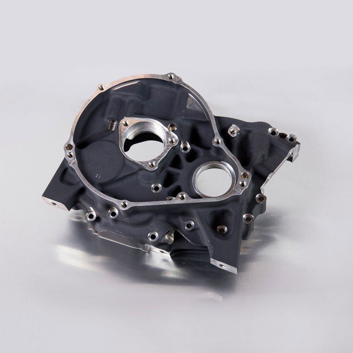 (2) Black Cranckase,  Primary Drive Side W/Bearing Bushing