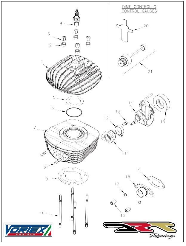 4) Mini ROK Head Spark Plug B10EG