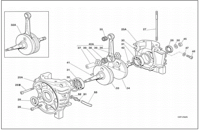 025A) Crankcase Mini/Baby-SW&#39;07