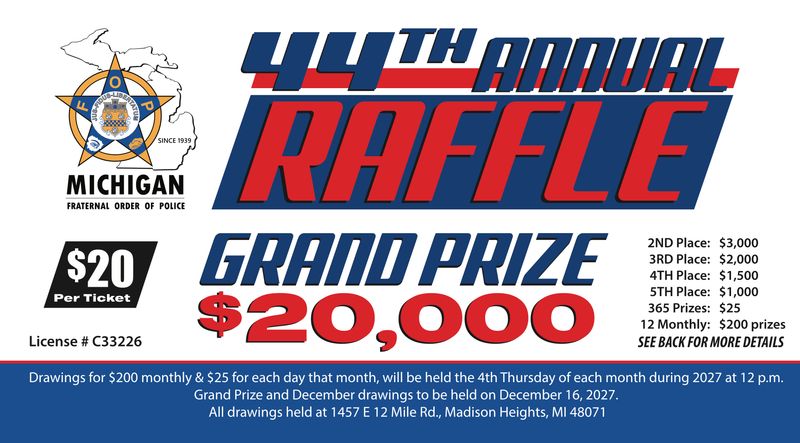 2027 Michigan FOP State Raffle