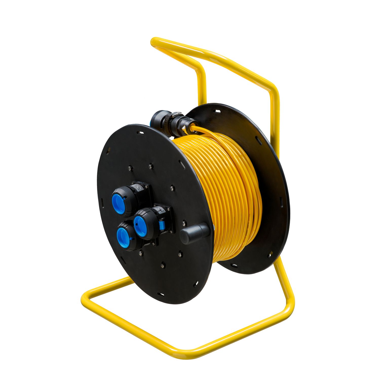 Ex-Cable reel CR27 with 3x flange sockets 3-pole 16 A, 1x plug 3-pole 16 A