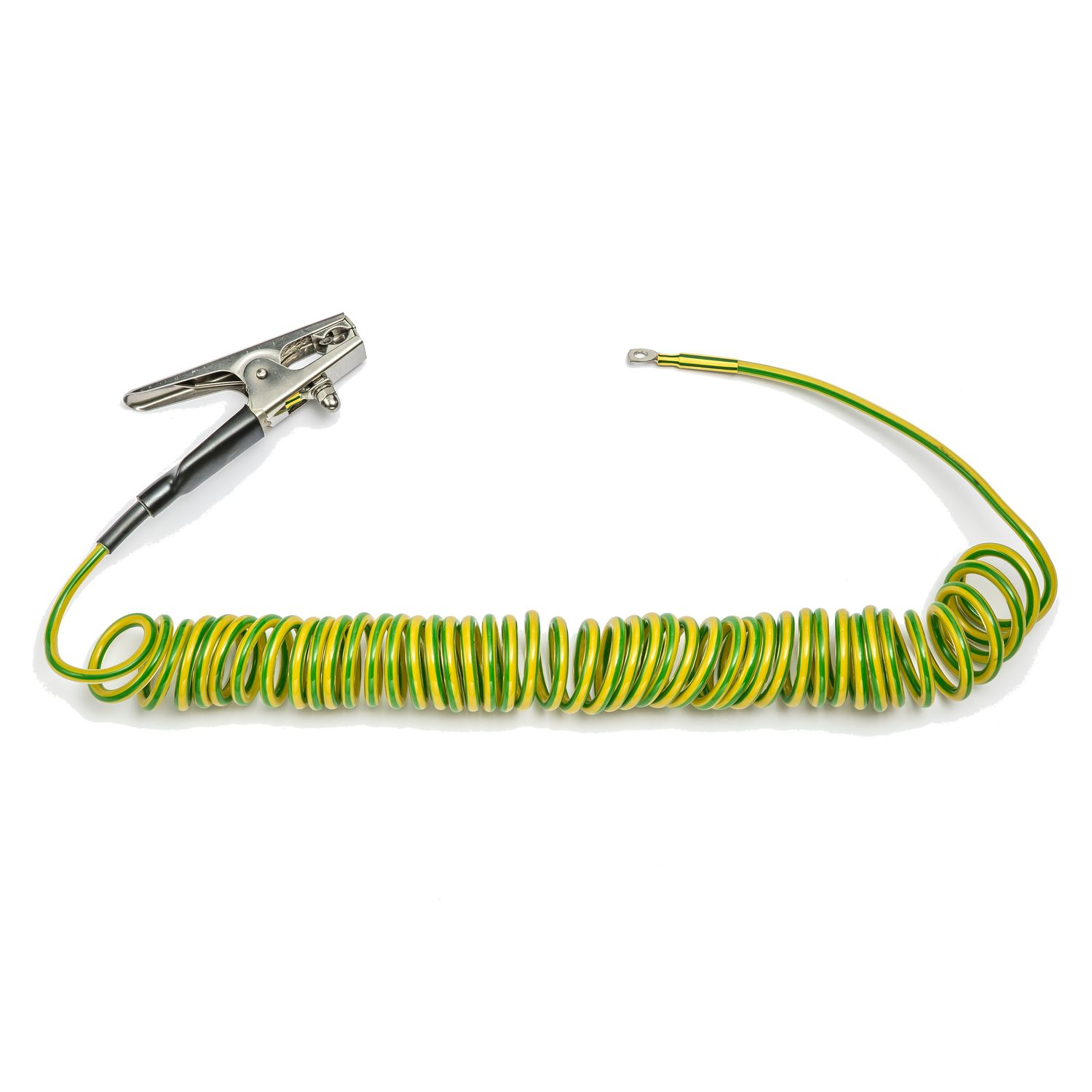 Spiral cable with 1 grounding clamp, 2 m