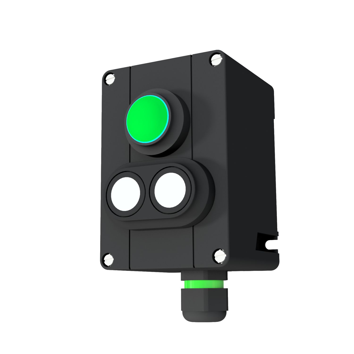 Control switch with 1x signal lamp, 1x double pushbutton 1NC / 1NO with 1x M25x1.5