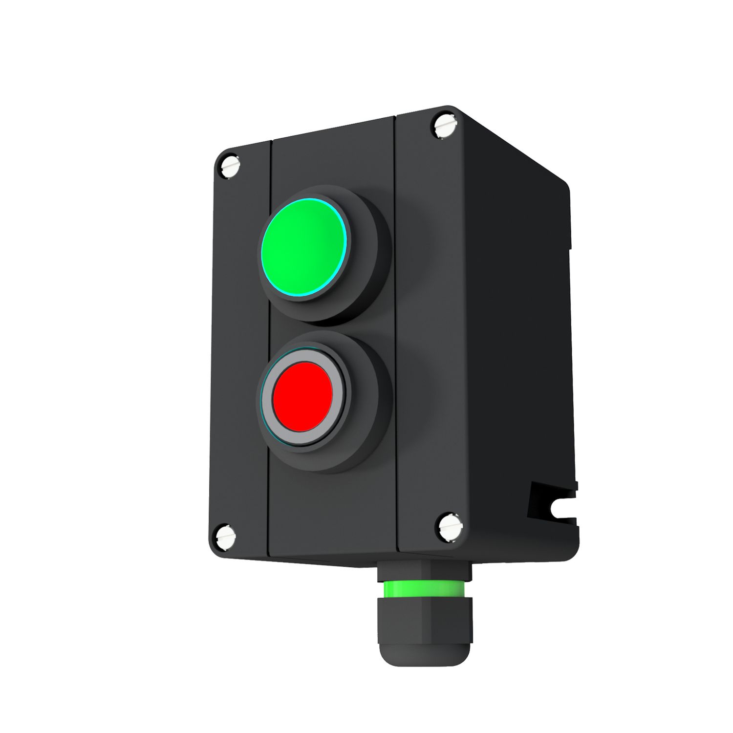 Control switch with 1x signal lamp, 1x pushbutton 1S / 1Ö with 1x M25x1.5