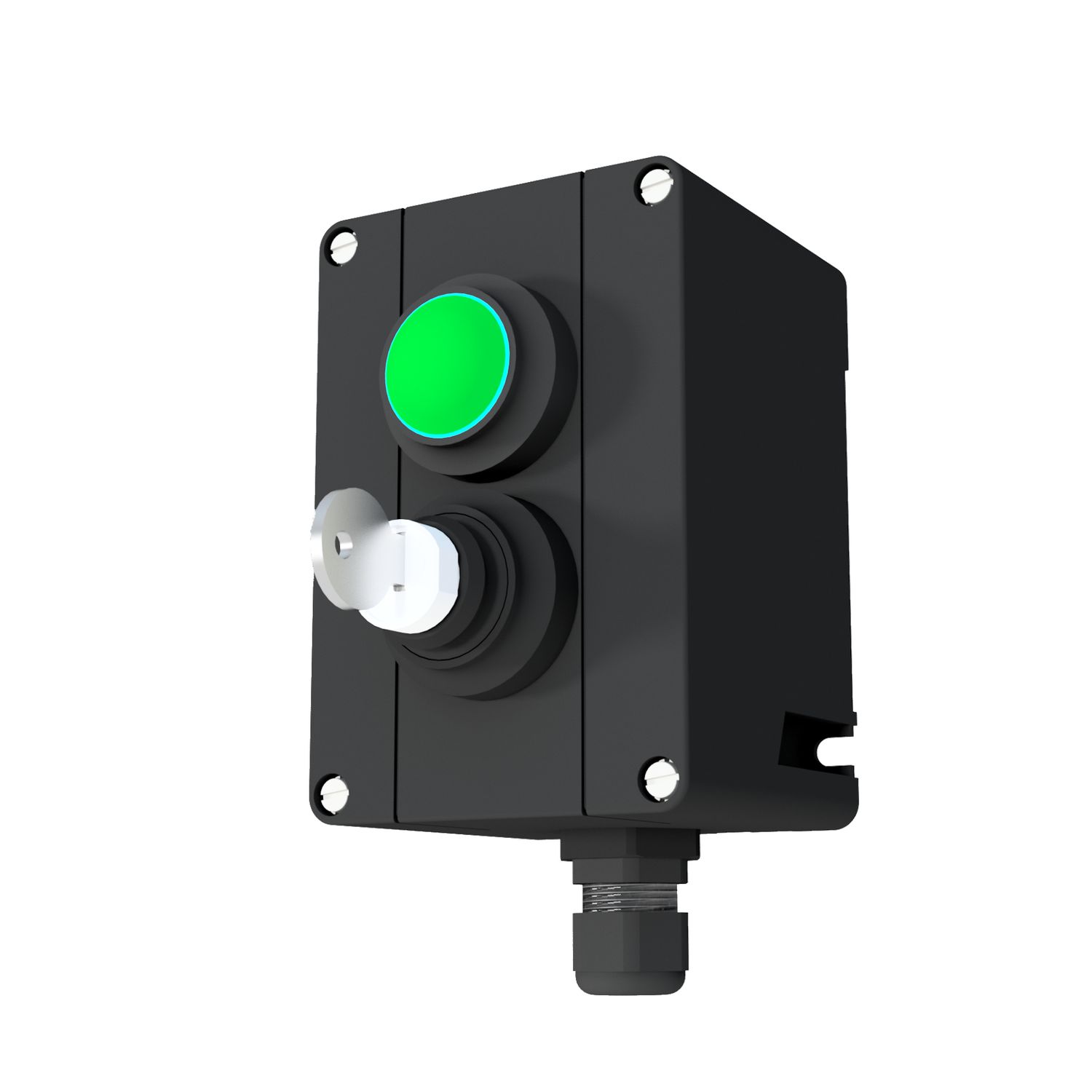 Control switch with 1x signal lamp, 1x key-operated switch 1NO / 1NC with 1x M20x1.5