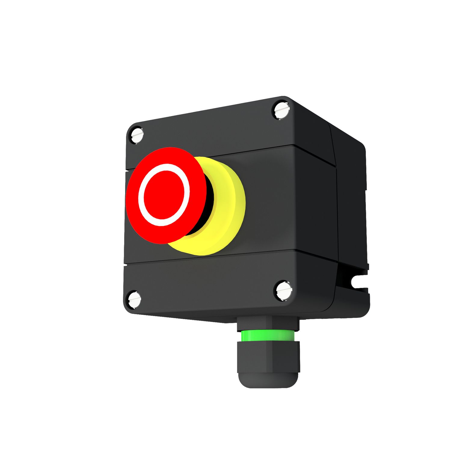 Control switch with 1x Mushroom pushbutton yellow/red switch with 1x M25x1.5