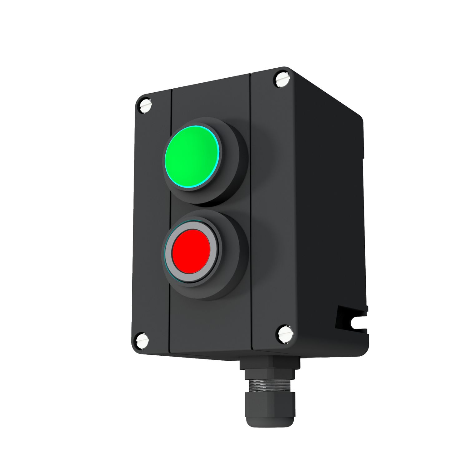 Control switch with 1x signal lamp, 1x double pushbutton 1NC / 1 NO with 1x M20x1.5