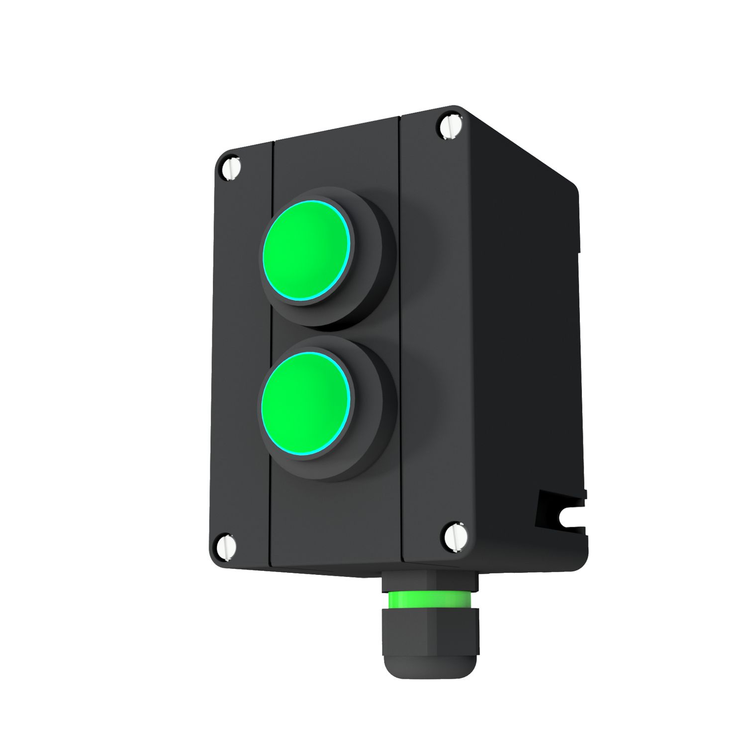 Control switch with 2x signal lamp with 1x M25x1.5