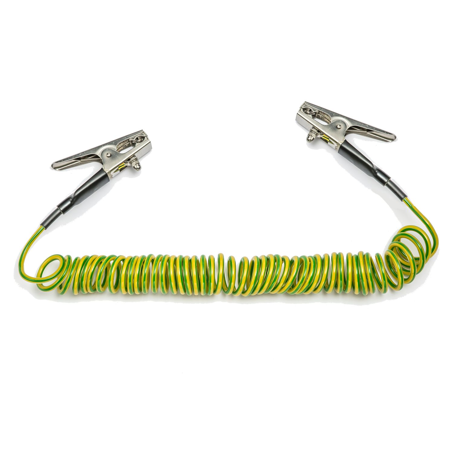 Spiral cable with 2 grounding clamps