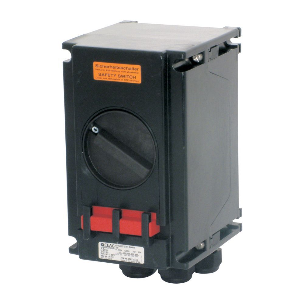 Safety switch 32 A 3-pole, 2x M25, 1x M2