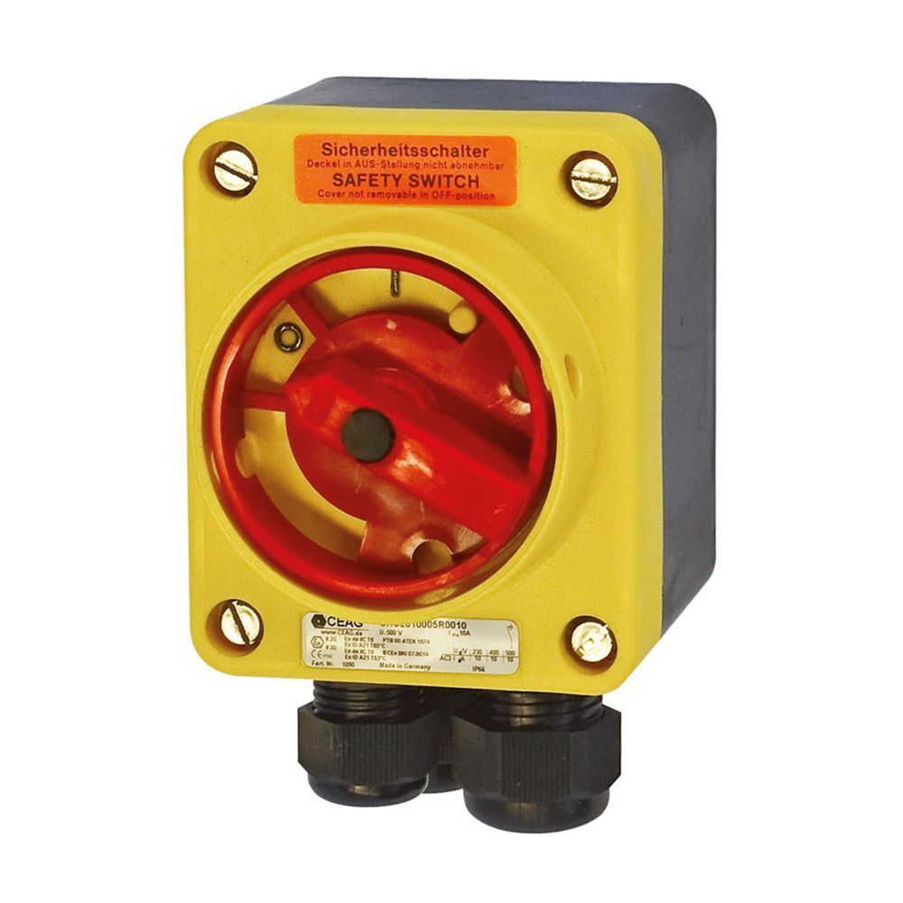 Safety switch 10 A, 3-pole, emergency stop