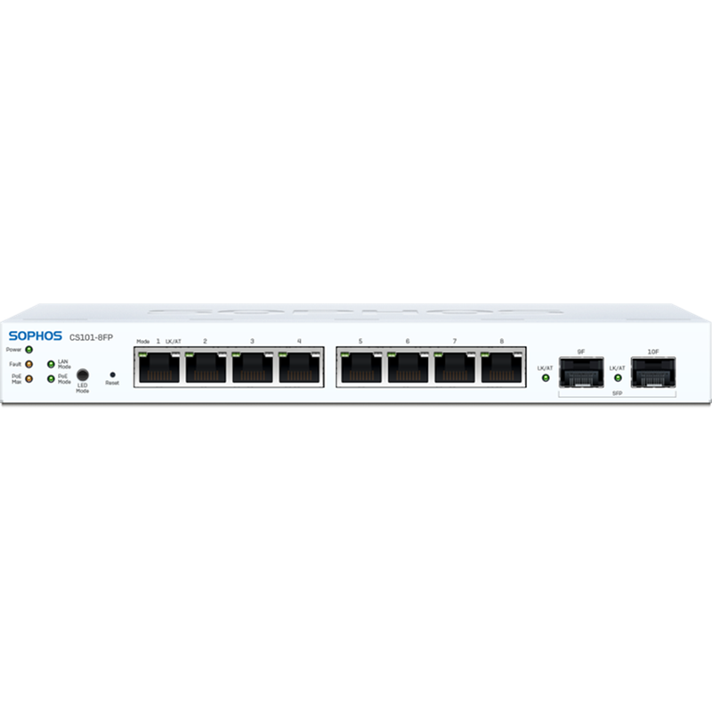 Sophos CS101-8FP Switch - 8 port with Full PoE - EU power cord