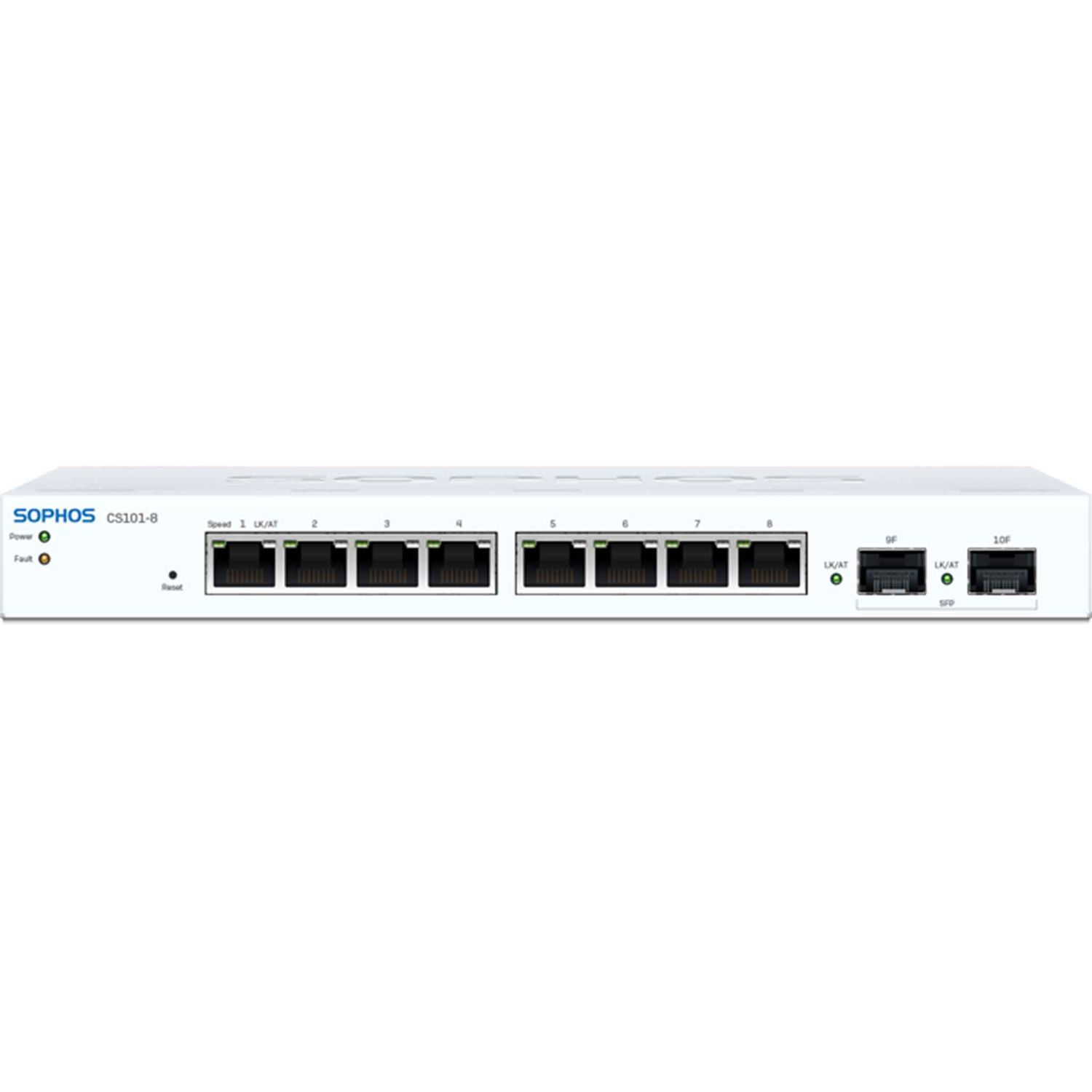 Sophos CS101-8 Switch - 8 port - EU/UK/US power cord - Front