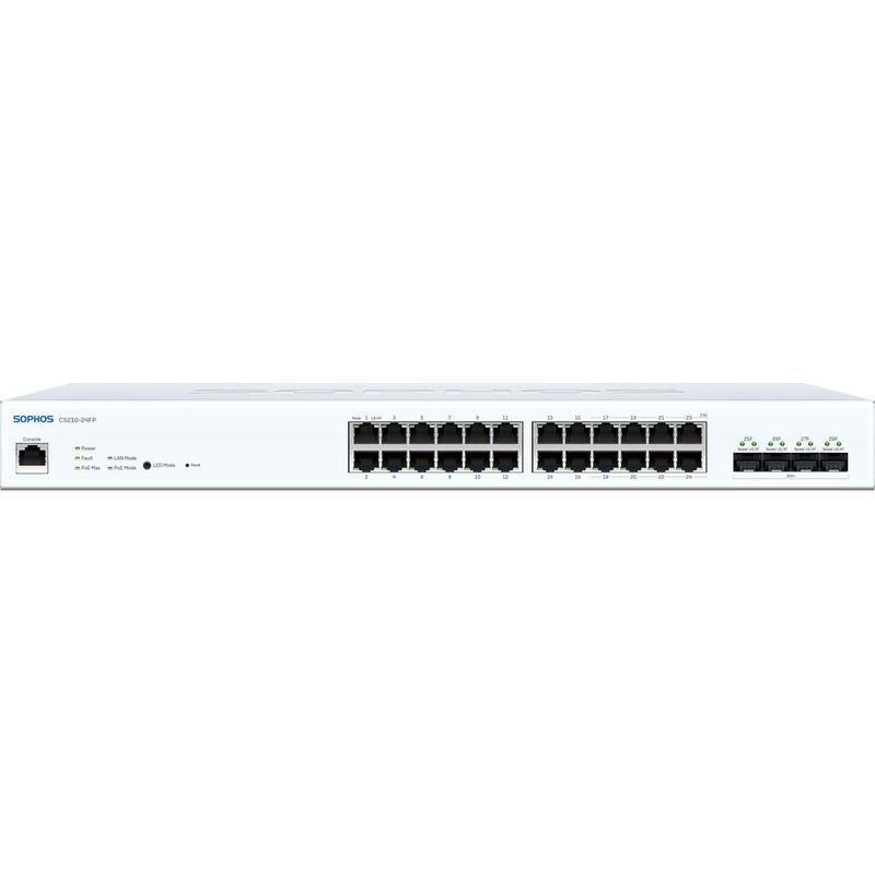 Sophos CS210-24FP Switch - 24 port (8x2.5G) with Full PoE - EU power cord - Front