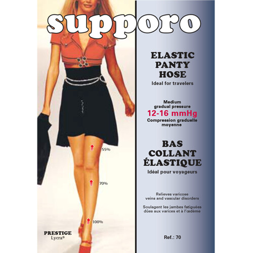 Supporo Elastic Panty Hose Medium Gradual Pressure 12-16 mmHg