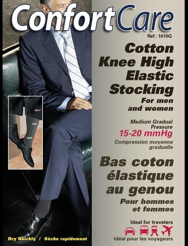 Elastic Support Knee Stockings for men &amp; women. (15-20 mmHg)