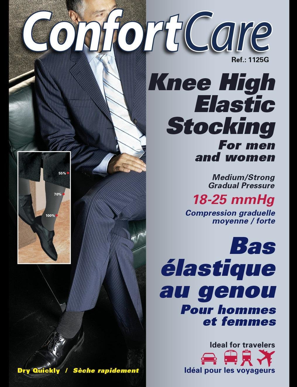Knee High medium Elastic Stockings for men & women (18-25mmHg)