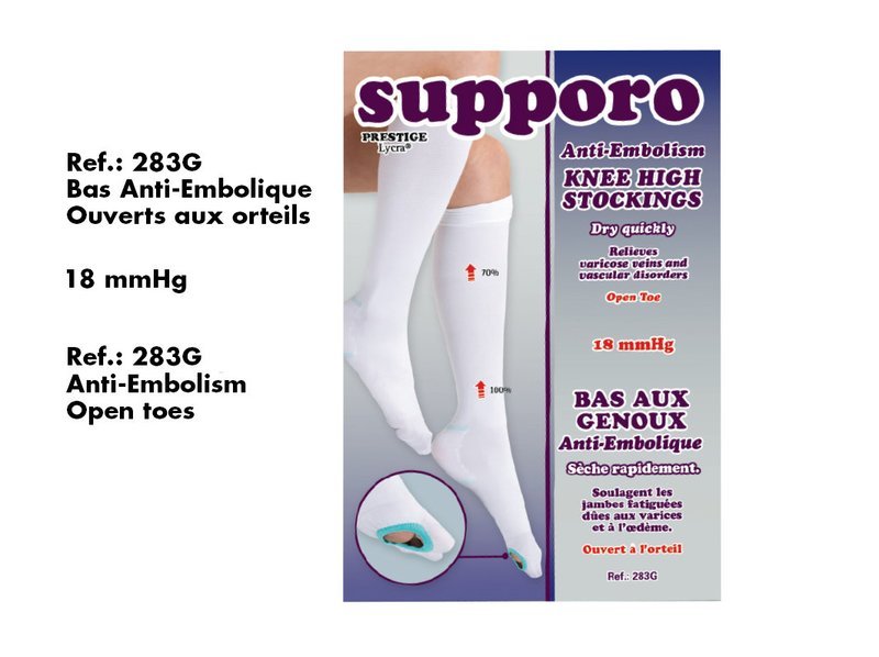 Anti-Embolism Supporo Knee High Stockings open Toe.