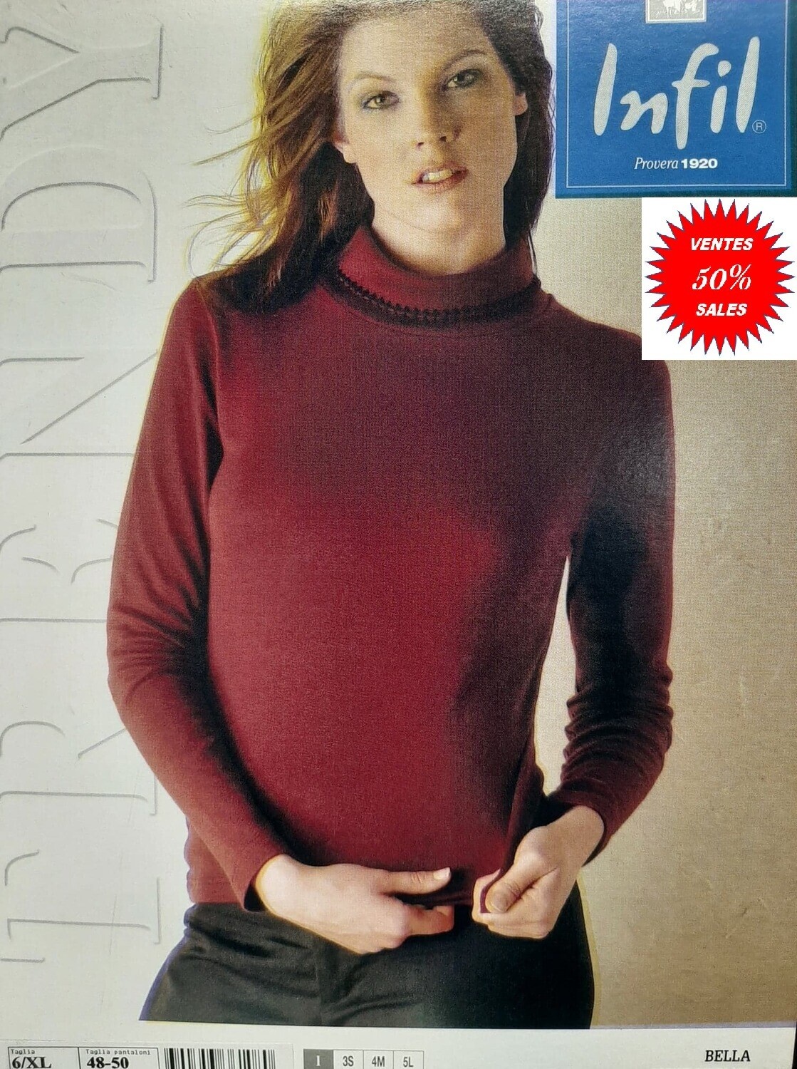 BELLA  turtleneck clothing ,100% coton , made in Italy