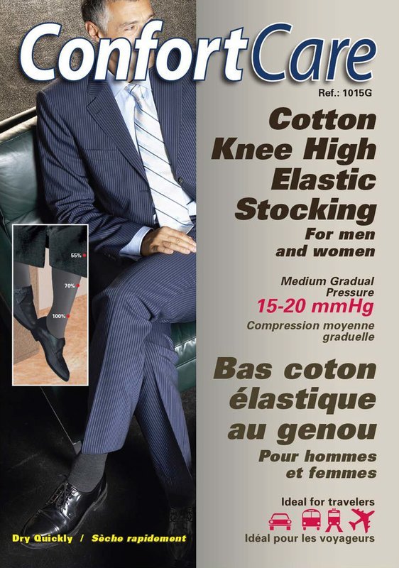 Elastic Support Knee Stockings for men &amp; women. (15-20 mmHg)