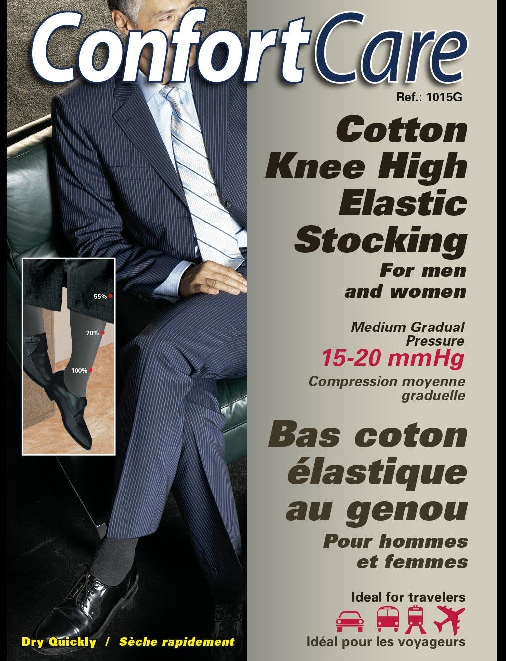 Elastic Support Knee Stockings for men &amp; women. (15-20 mmHg)
