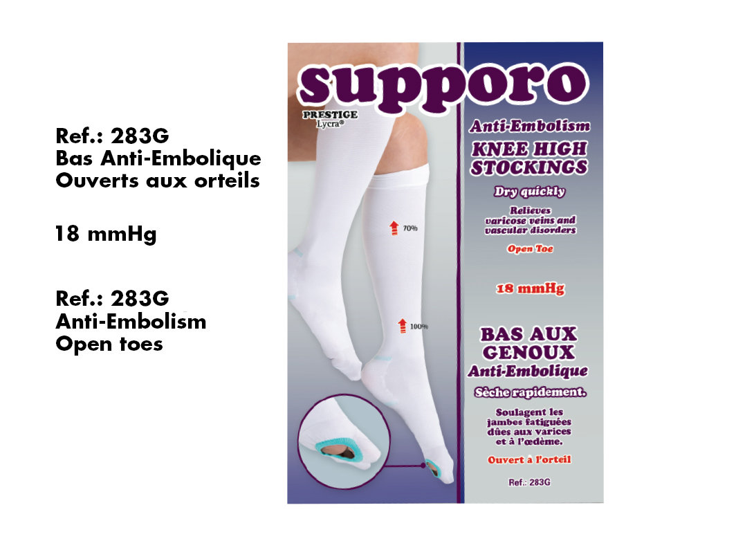 Anti-Embolism Supporo Knee High Stockings open Toe.