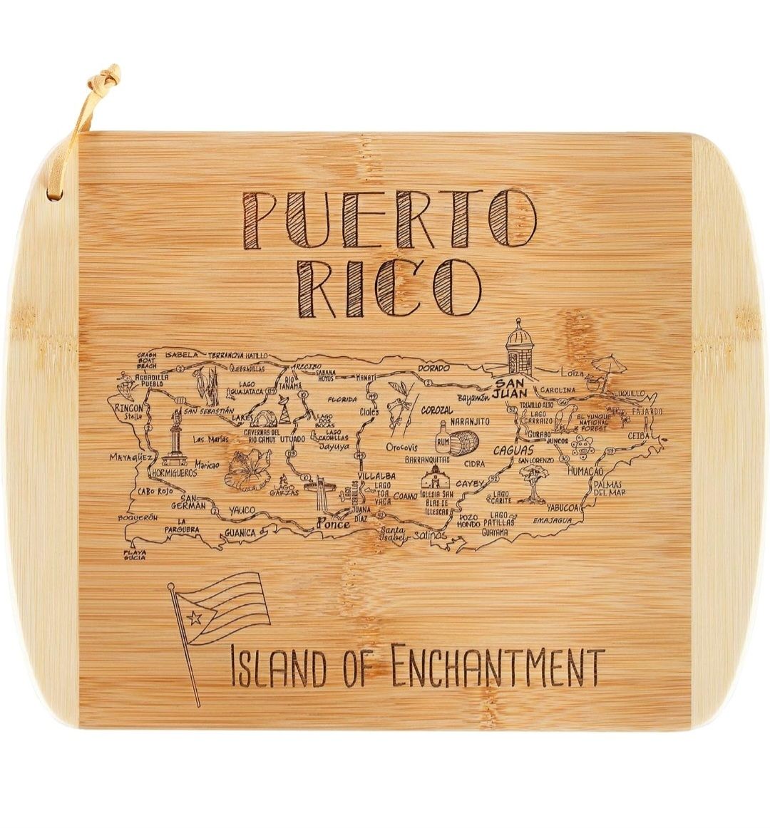 Puerto Rico Bamboo Serving &amp; Cutting Board