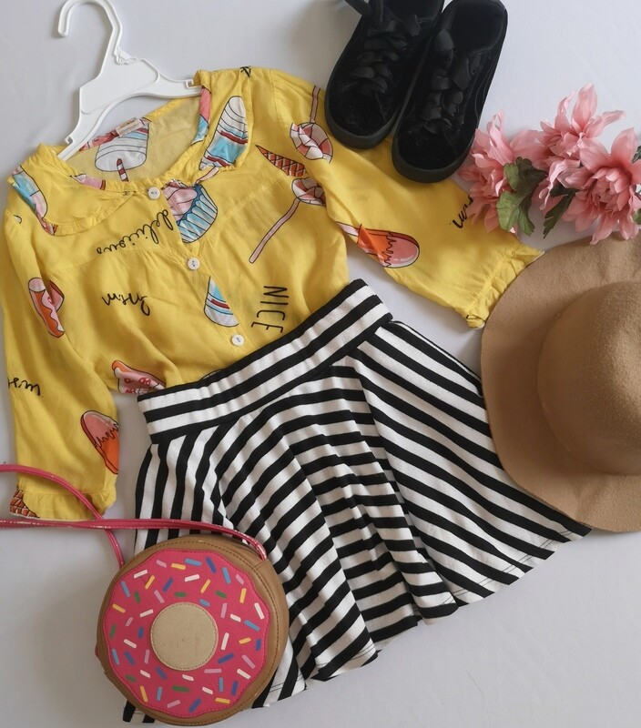 FALDA Y BLUSA CUELLO BEBE