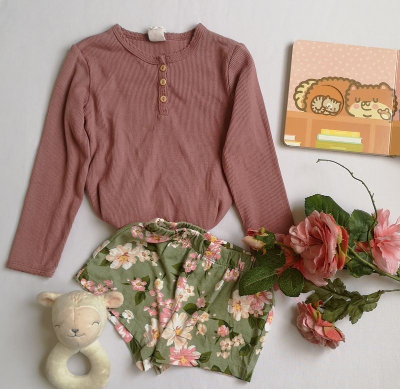 SHORT CON BLUSA ACANALADA