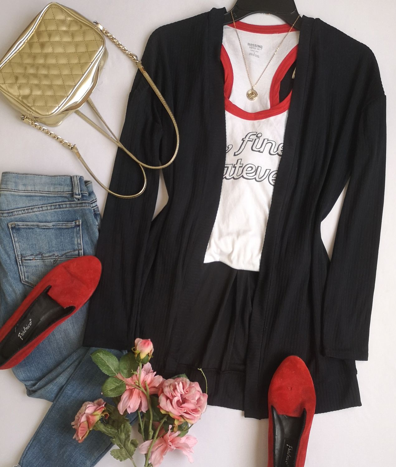 CARDIGAN ACANALADO CON CAMISETA