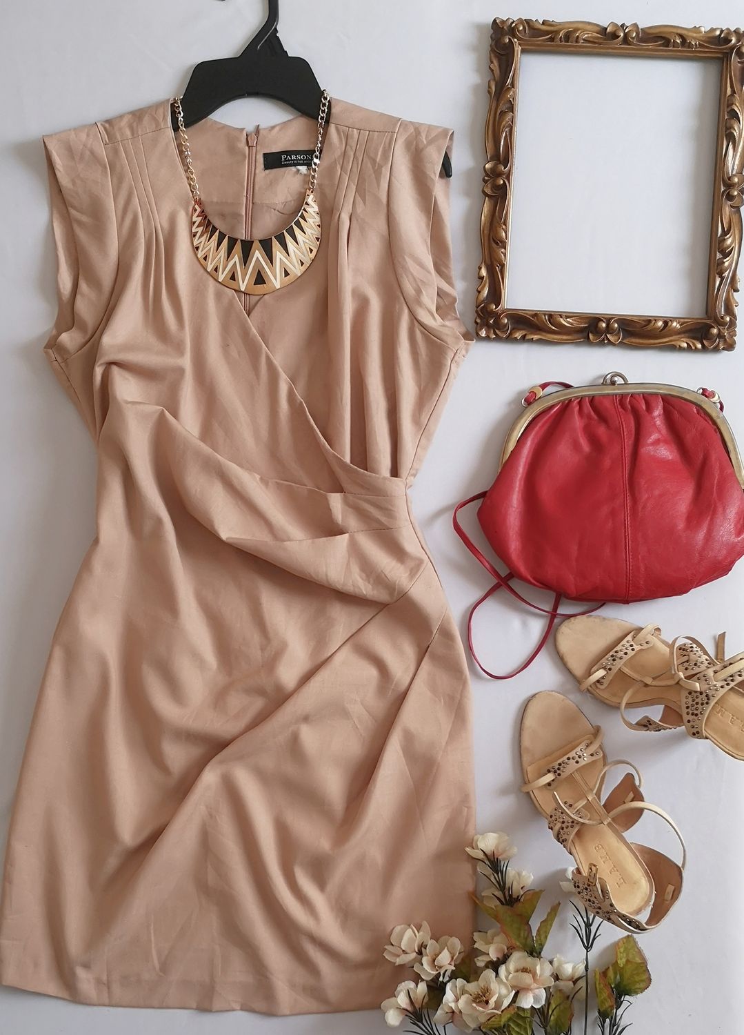 VESTIDO TRASLAPADO CERRADO INCLUYE CINCHO
