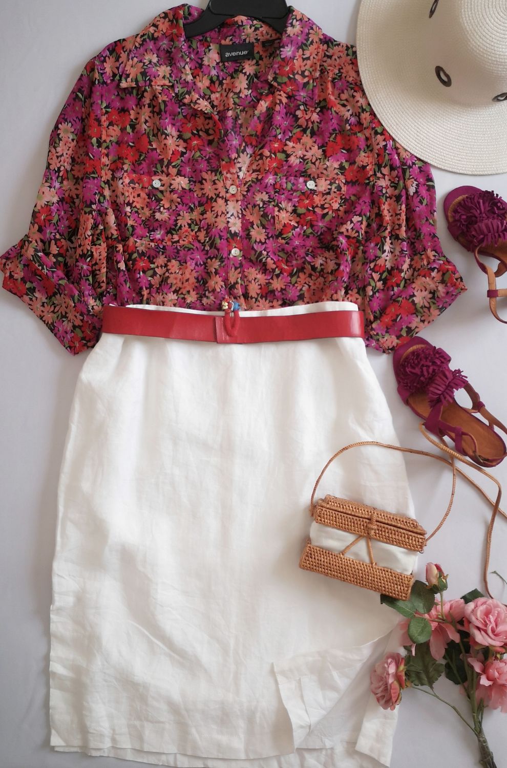 FALDA DE LINO Y BLUSA MANGA 3 /4