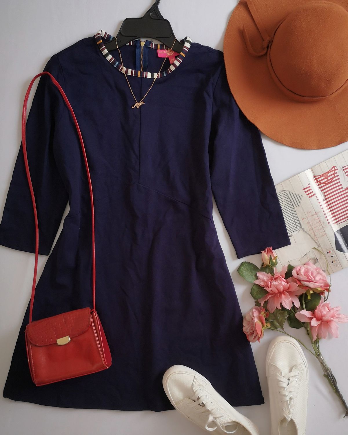 VESTIDO CORTO MANGAS 3/4
