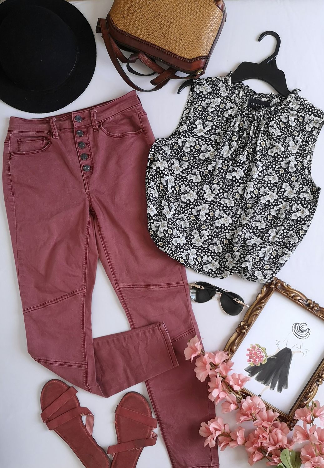 JEANS CINTURA ALTA Y BLUSA TELA SUAVE