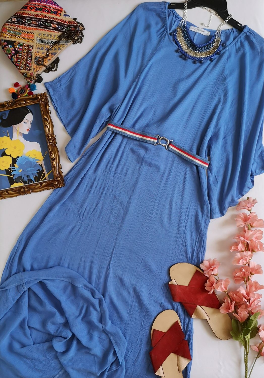 MAXI VESTIDO TELA SUAVE INCLUYE CINCHO