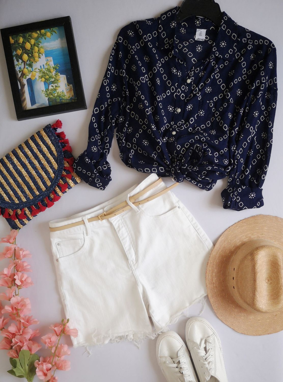 SHORT CINTURA ALTA Y BLUSA DE ALGODÓN 💙